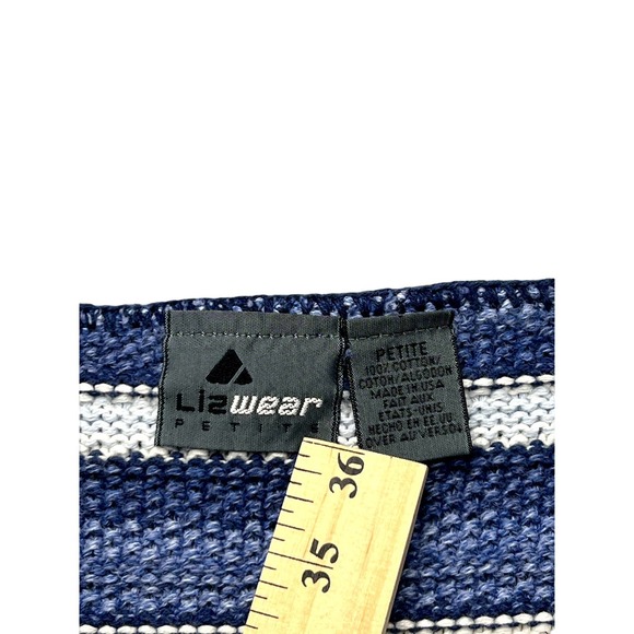 Liz Wear Petites Blue striped Heanly size medium/Large - Picture 3 of 8